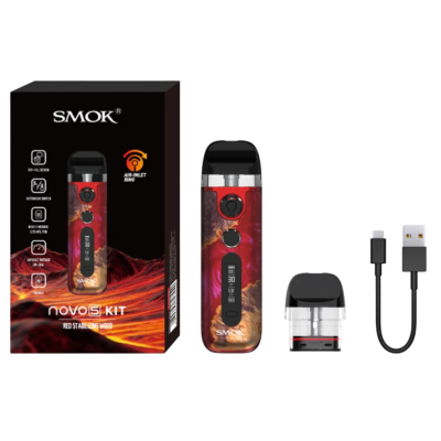 Smok Novo 5 900 Black Cobra (Чёрный, с картриджем) Многоразовый POD